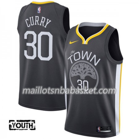 Maillot Enfant Golden State Warriors Stephen Curry 30 Nike 2017-18 Noir Swingman